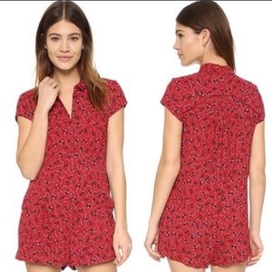 Free PeopleDebbie Dot Print Button Front Romper M